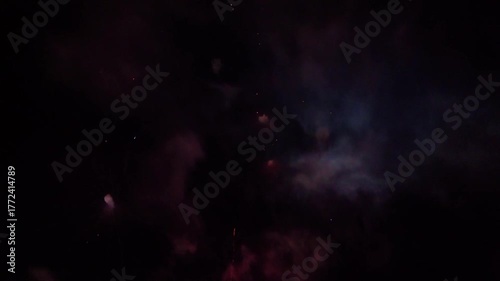 Exploding fireworks drone footage - 4k video shot by drone as fireworks explode
