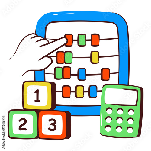 A frame of counting beads, icon of abacus