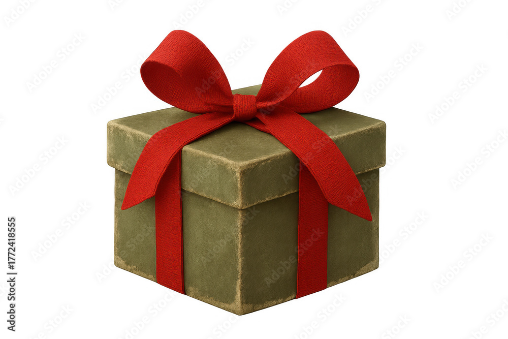Obraz premium Gift box featuring a red ribbon bow, symbolizing celebration, surprise, and special occasion presents