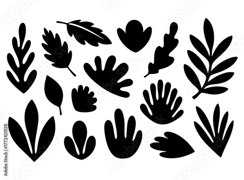 Elegant set of stylized plant elements perfect for adding a touch of nature-inspired design to any project