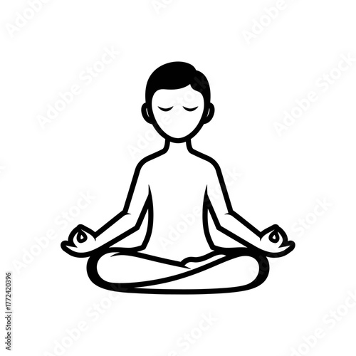 Meditating person in lotus position for relaxation and peace.