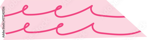 Cute pink washi tape with curly wave pattern, perfect for fun craft projects, planners, and digital decorative assets.