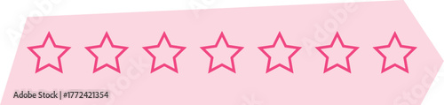 Cute pink washi tape with outlined star pattern, ideal for decorative notebooks, planners, and digital stationery.