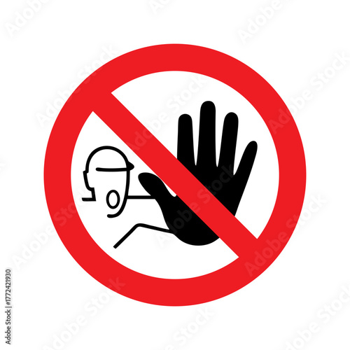 No access for unauthorized persons vector design prohibition safety sign standar ISO 7010.