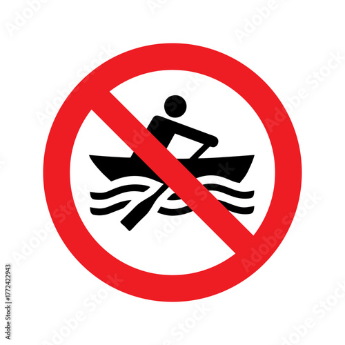 No manually powered craft vector design prohibition safety sign standar ISO 7010