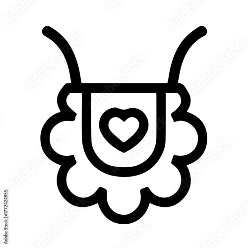 Baby Bib with Heart Icon