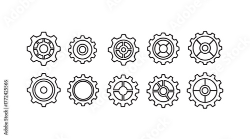 Diverse collection of industrial gears and cogs for engineering and mechanical projects vector