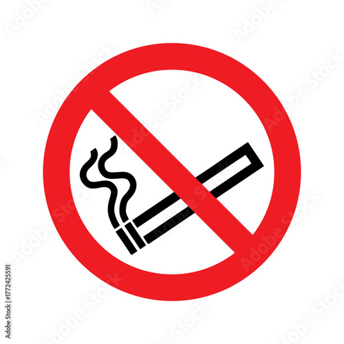 No smoking vector design prohibition safety sign standar ISO 7010