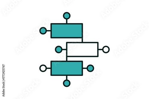 Data flow Icon. Icon related to Technology. Flat line icon style. Simple vector design editable