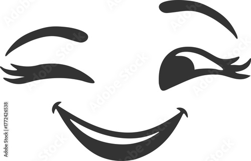 Design of funny wink expression