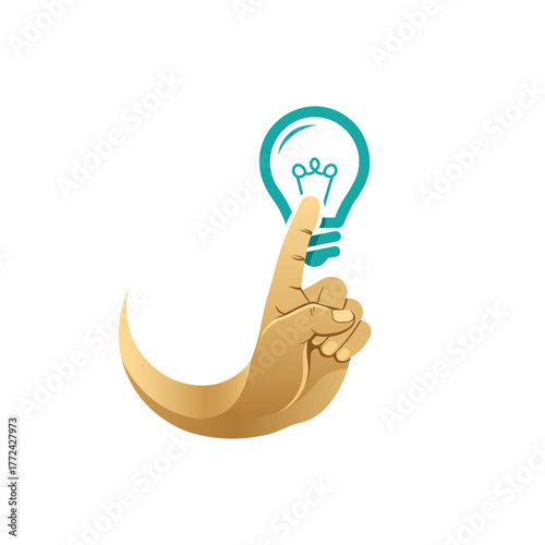 Hand holding a light bulb, symbolizing an idea