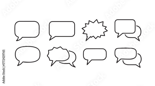 Collection of hand drawn speech bubbles and thought clouds for communication and dialogue concepts vector