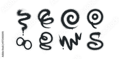 Graffiti spray paint abstract shapes