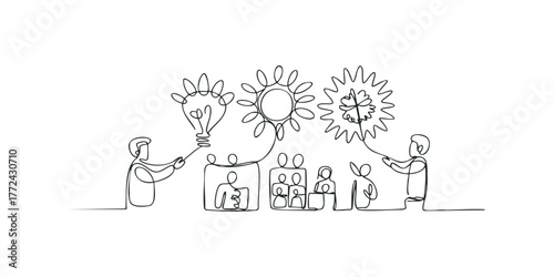 Team brainstorming idea generation and collaboration