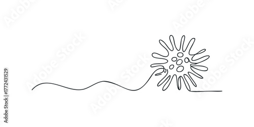 Abstract organic shape single line drawing