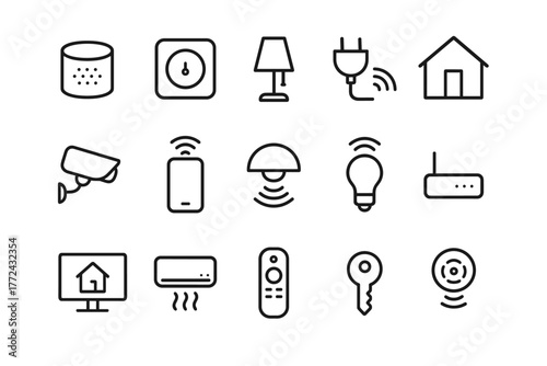 Smart home technology icons for modern living