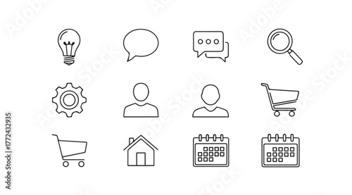 Collection of hand drawn sketch icons representing business finance technology and communication concepts vector