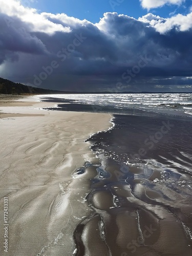 Cloudy Beach at the seaside in Estonia