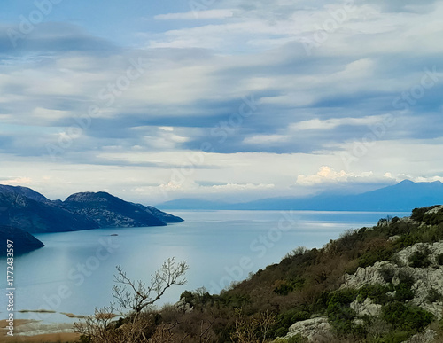 Lovcen mountains and Skadar Lake in Montenegro.