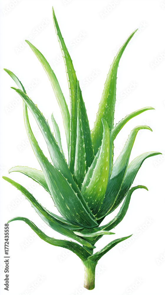 Fototapeta premium Coloured Pencil Drawing of Aloe Vera Plant