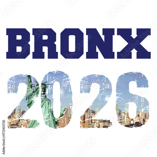 Bronx NY 2026 Centennial Skyline Tee: Statue of Liberty New York City Souvenir Apparel
