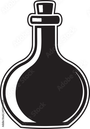 Apothecary Potion Bottle Outline Contour Liquid Container Chemical Brewed Concoction