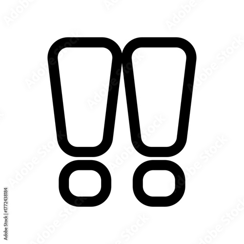 感情の高まりや強調を表すシンプルなエクスクラメーションマークのアイコンイラスト