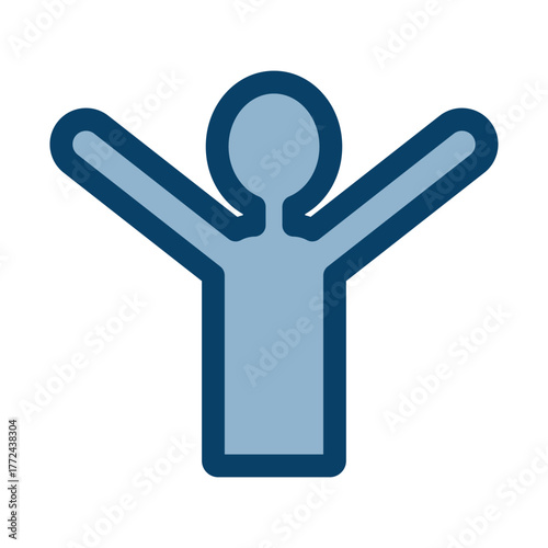 バンザイポーズをとる上半身人物のフラットなベクターデザイン素材