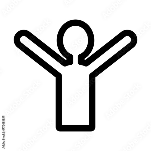 両手を高く掲げて喜ぶ上半身人物のシンプルなベクターイラスト