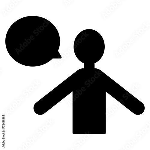 発言しているように見えるミニマルな吹き出し付きイラスト