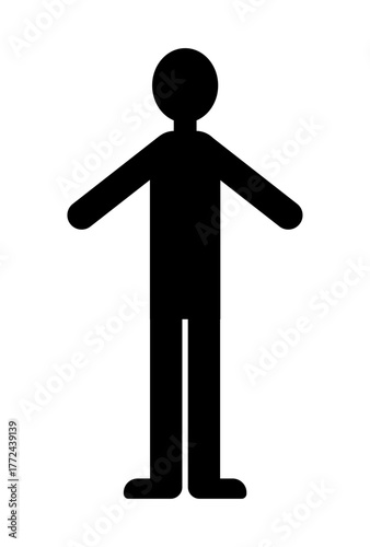 全身が映ったシンプルな人のシルエットピクトグラム
