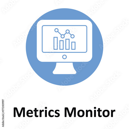 Metrics Monitor Vector Icon which can easily modify or edit