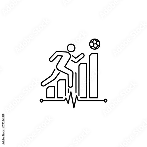 Athlete leaps hurdles towards soccer ball