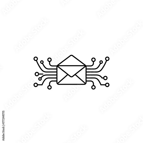 Digital Mail Cybernetic Correspondence Icon