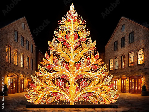 a golden Christmas tree
