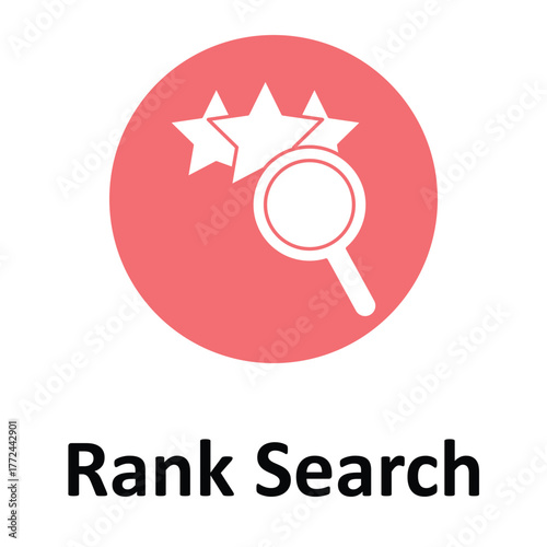 Rank Search Vector Icon which can easily modify or edit