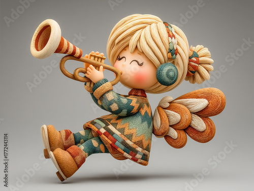angel playing a Christmas t...