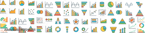 Data Visualization Icons Set Charts Graphs Analytics UI