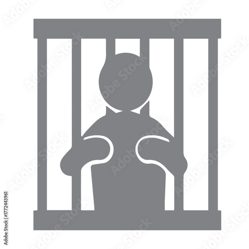 Figure in jail icon