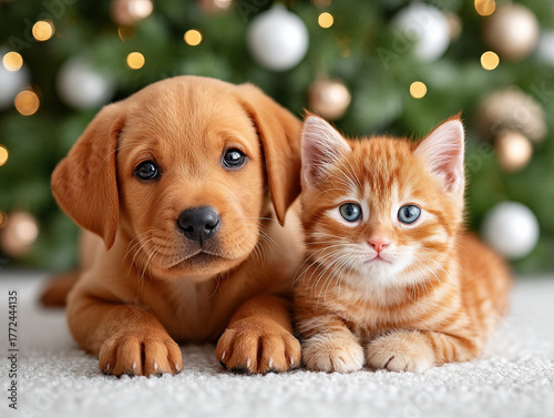Christmas puppies and kittens
