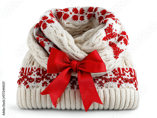 Christmas scarf isolated on...