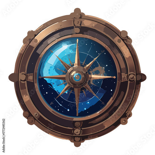 Time Traveler’s Compass Vector Illustration