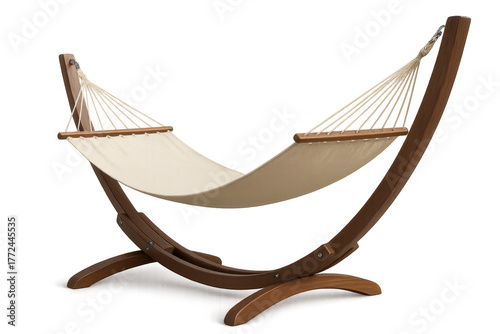 Wood frame hammock offering outdoor comfort and relaxation