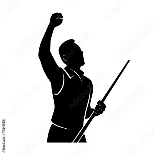 Billiards Player Celebrating Victory Vector
