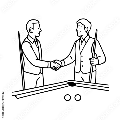 Snooker Players Handshake Vector
