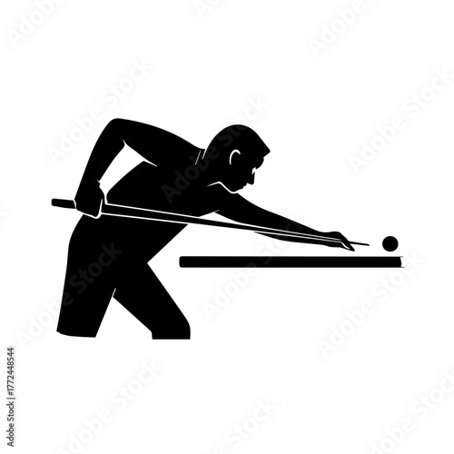 Billiards Player at Table Vector
