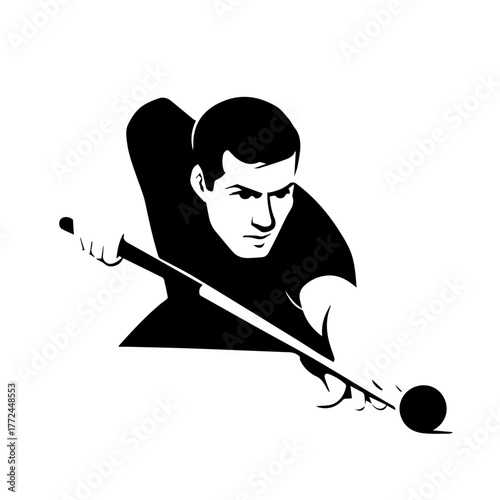 Billiards Player Silhouette Vector
