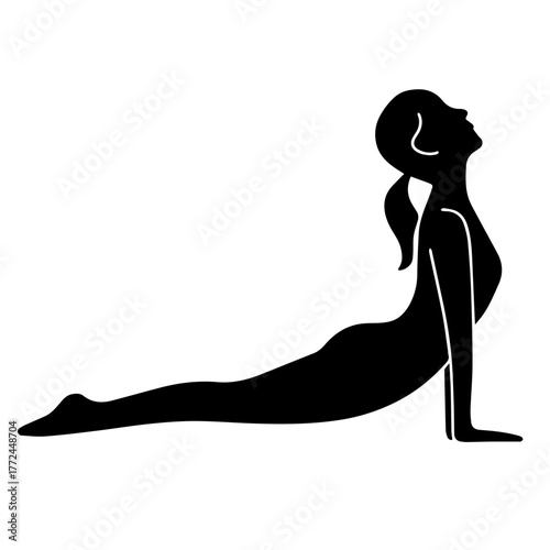 Upward Dog Yoga Pose Vector
