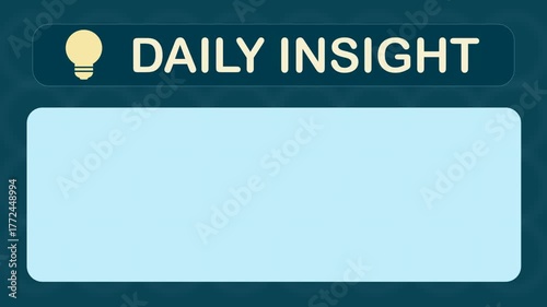 Daily Insight text animation with light bulb.
