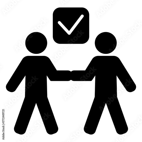handshake black icon